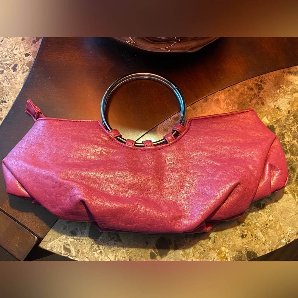 Fuchsia Mini Clutch with Silver Handles